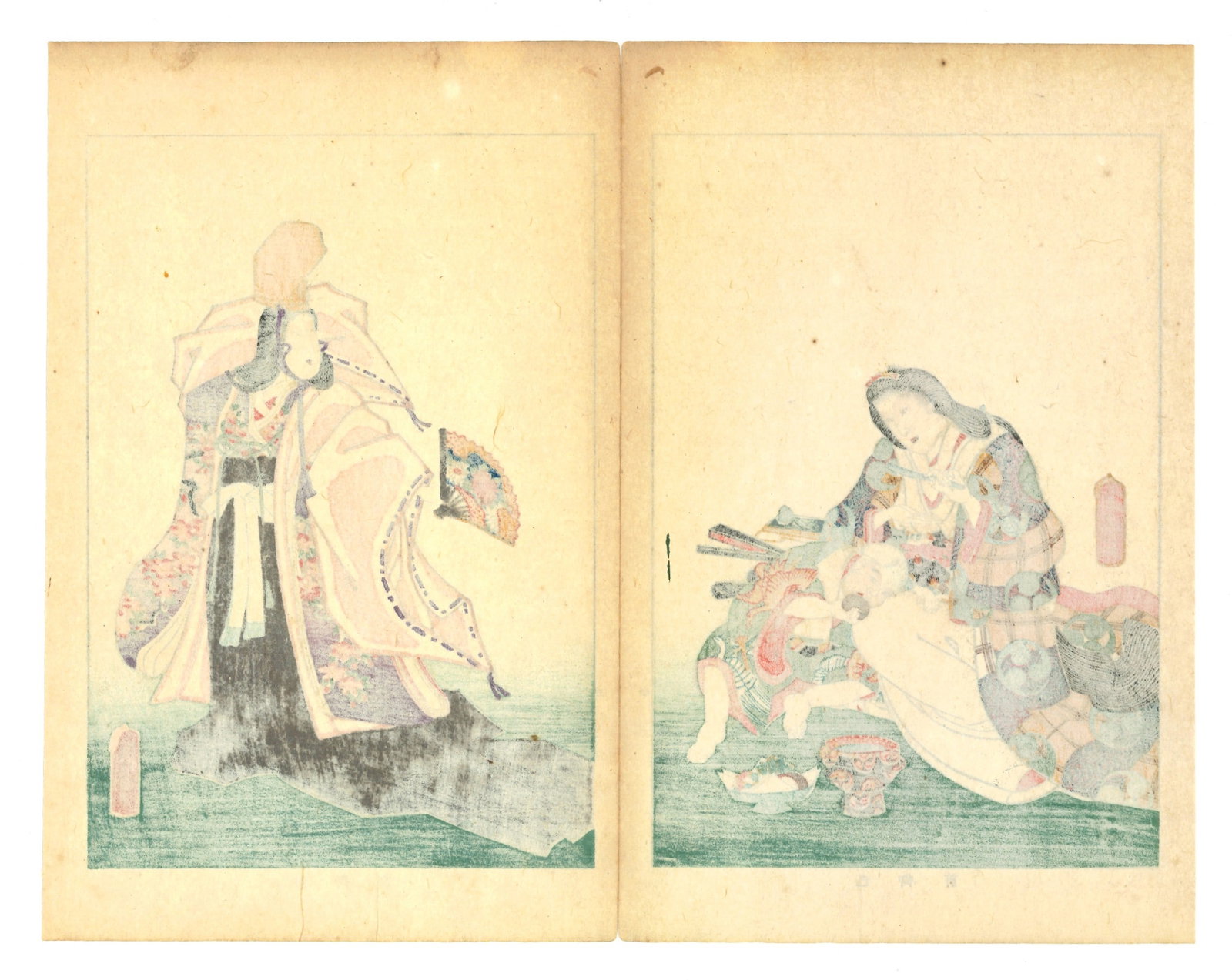 Famous Women of the Past Japanese Woodblock Print After Utagawa Toyokuni - 2