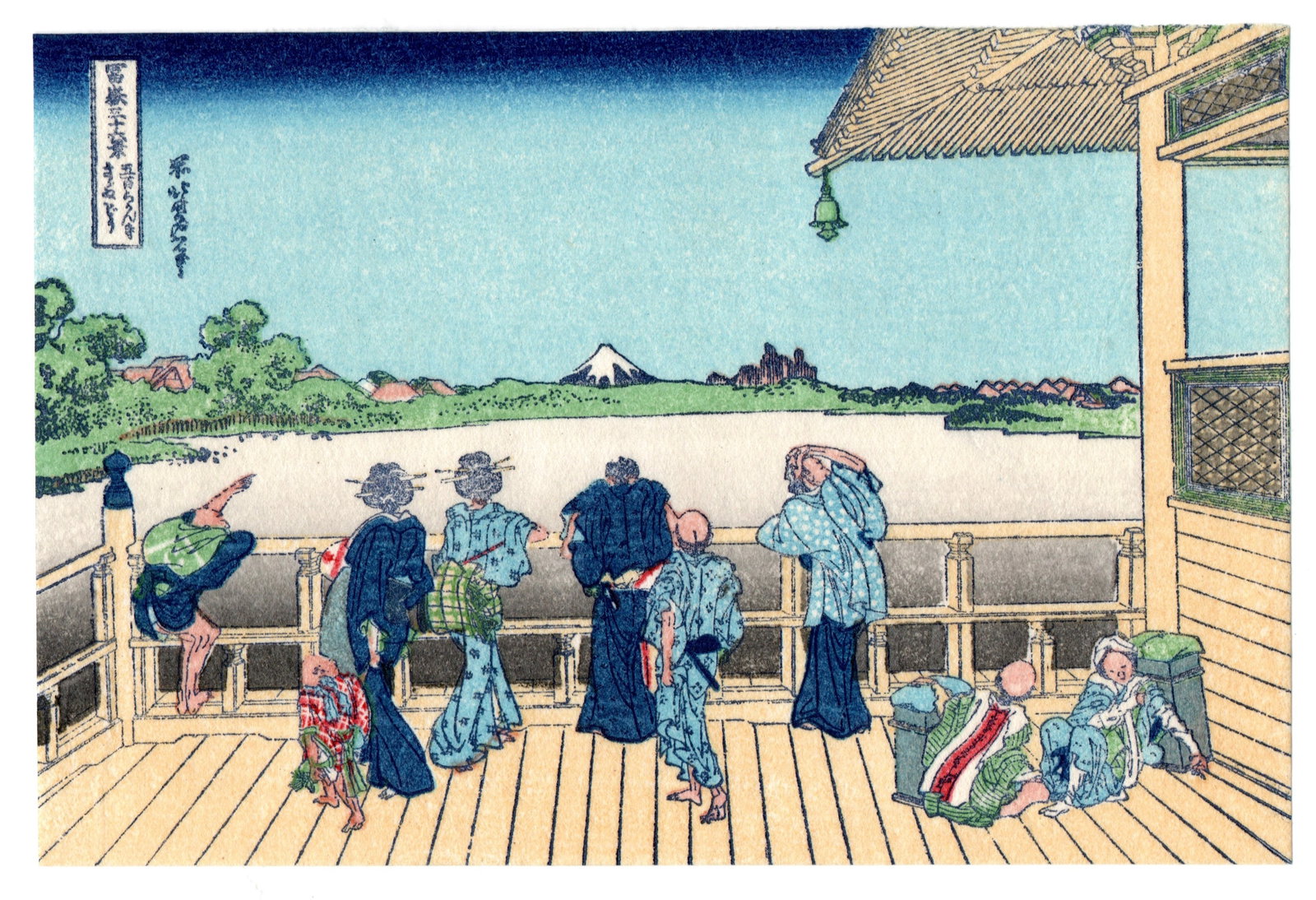 View From Gohyaku Woodblock Print After Hokusai (1 of 2)