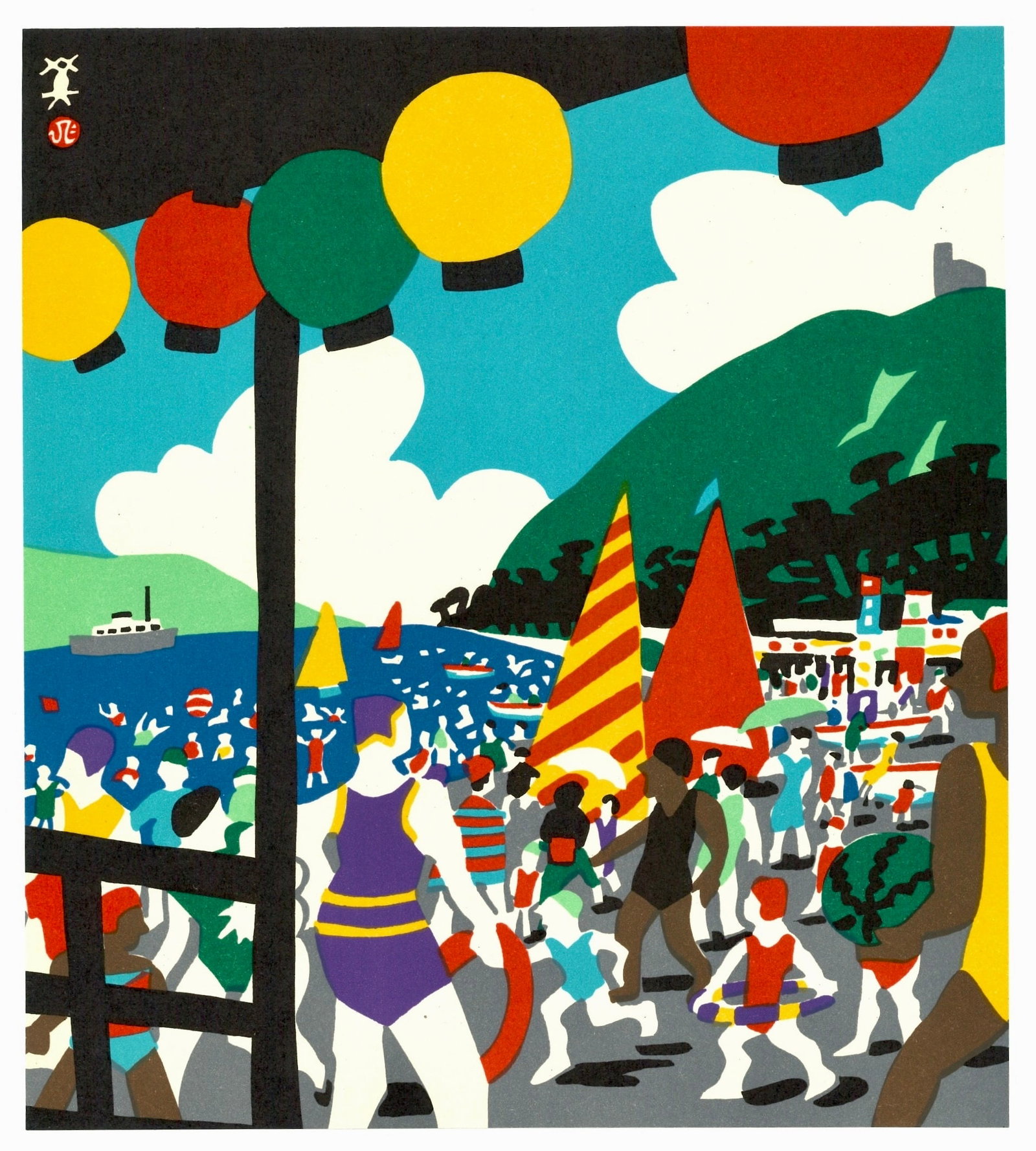 Offset Lithograph Print by Kawanishi Hide: Kawanishi Hide, (1894–1965). Title: “. Medium: Offset Lithography. Paper Type: Ho-Sho. Publisher: Kobe Shimbun. Printer's: Sanwa Printing & Taisei Art Printing Co, Ltd. Series: One Hundred Views o