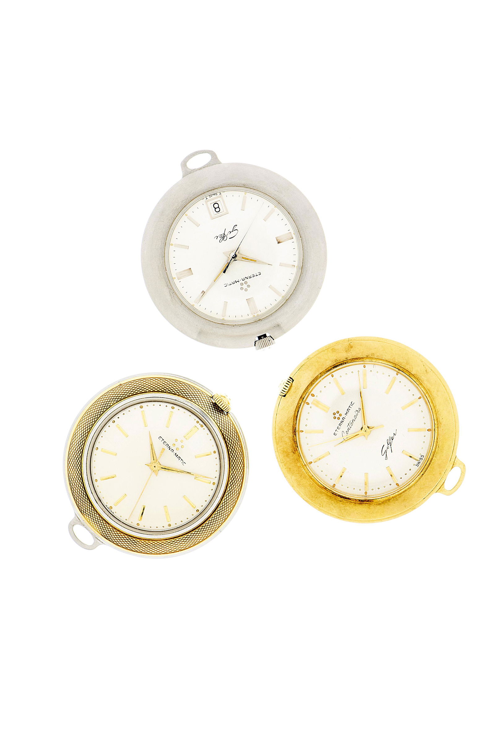 3 Eterna Matic pocket watches (1 of 2)