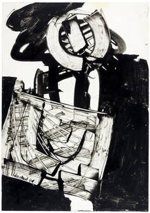 Havekost, Eberhard Ohne Titel. Acryl auf Karton. Rechts: Ohne Titel. Acryl auf Karton. Rechts unten signiert und datiert. 1991. 29,8 x 21 cm. Auf weißen Unterlage-Karton montiert (60 x 80 cm). Eberhard Havekost studierte von 1991-1996 an der Hochschule