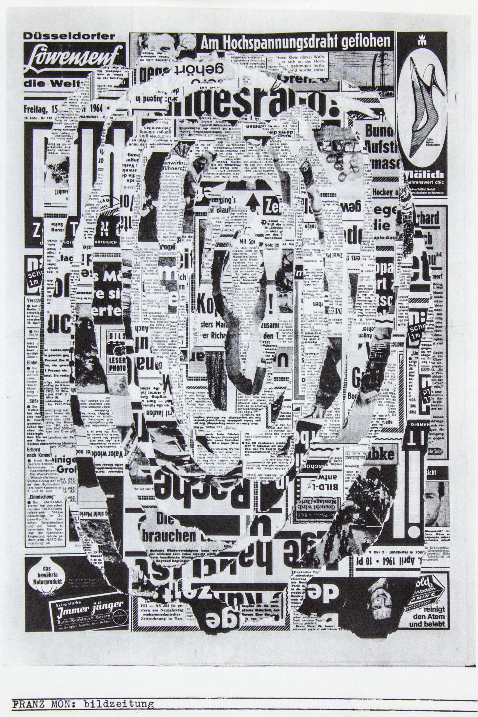 Brock, Bazon, Franz Mon, Wolf Vostell u.a.. Bloomsday 64: Actions, Agit-Pop, De-collage,: Brock, Bazon, Franz Mon, Wolf Vostell u.a.. Bloomsday 64: Actions, Agit-Pop, De-collage, Happenings, Texte. Stanley Brouwn, Bazon Brock, Franz Mon, Tomas Schmit, Wolf Vostell. Galerie Loehr ... Frankf