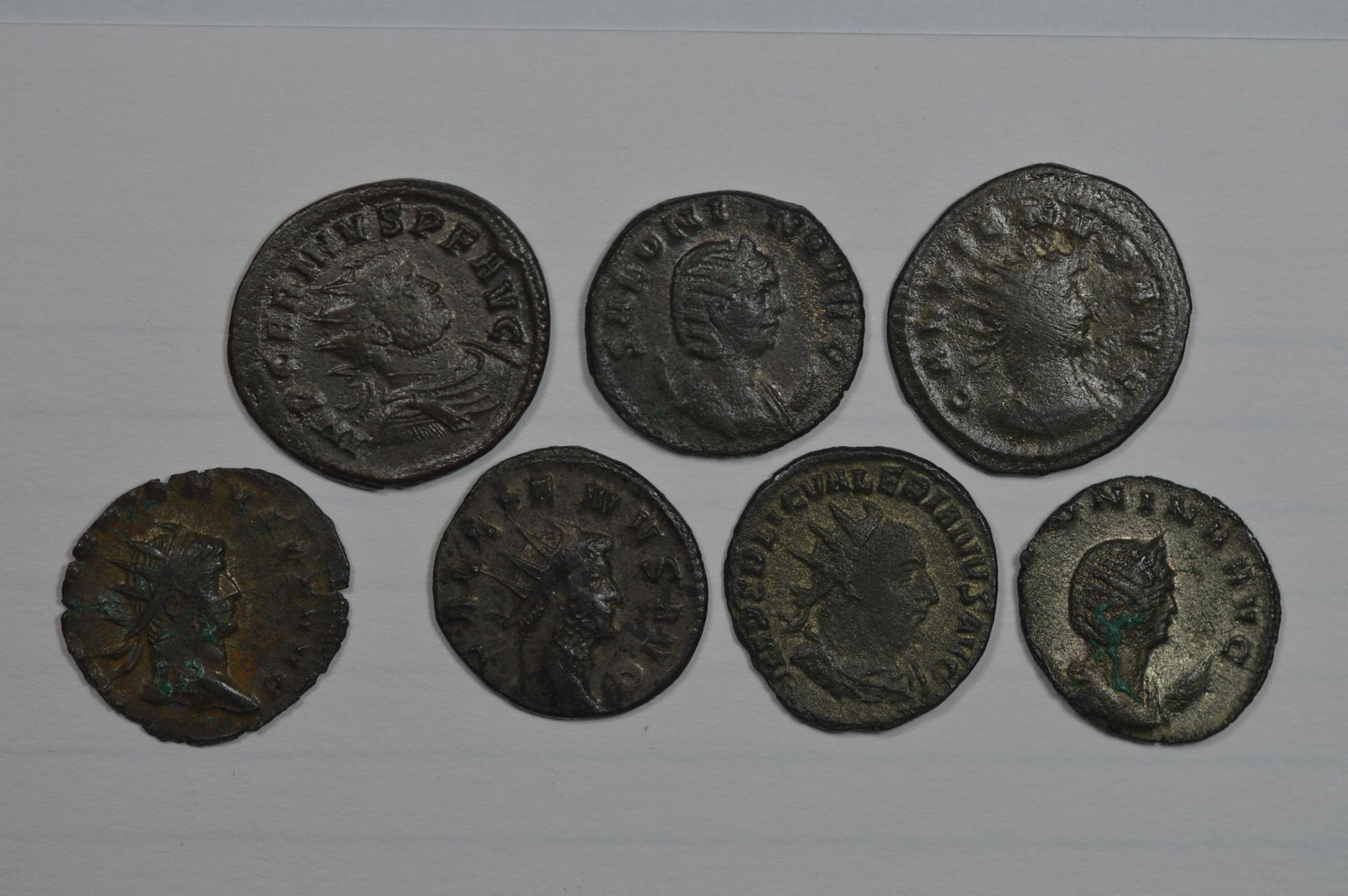 A Decent Septet of Later Roman Bronze and Silver-Washed (1 of 2)