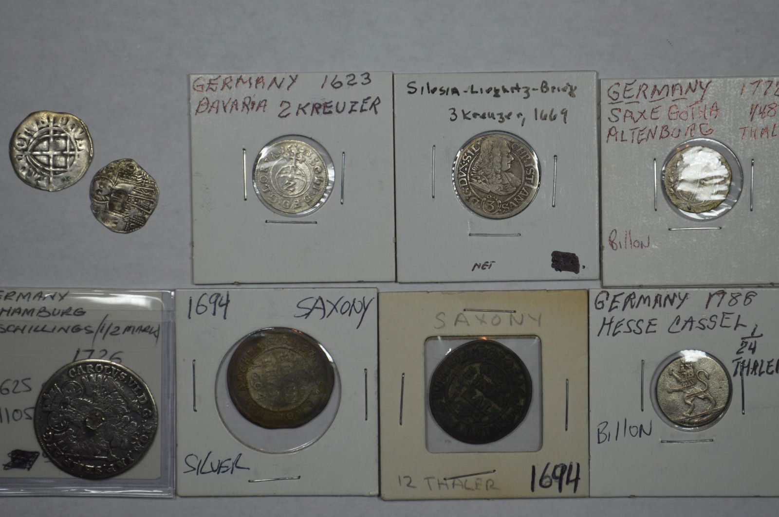 An Inquisitive Grouping of European Billon and Silver: An Inquisitive Grouping of European Billon and Silver Minors, most of which are German States pieces. All date 1788 or earlier with the oldest piece being from the mid-14th century. The condition is m
