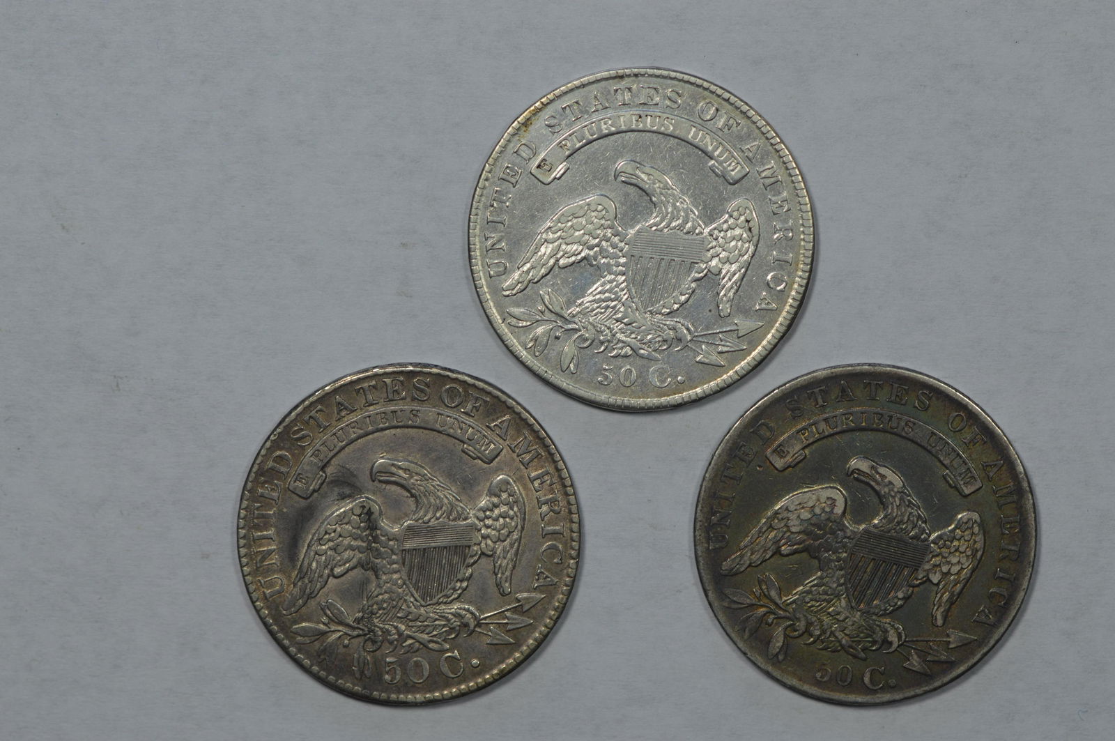 Three Different Varieties of 1834 Capped Bust Half (1 of 2)
