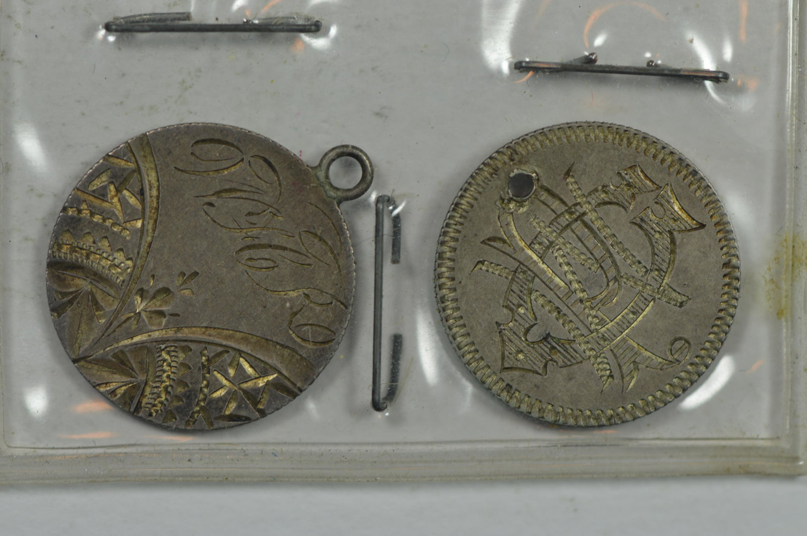 A Pair of Liberty Seated Dime Love Tokens. One is holed (1 of 2)