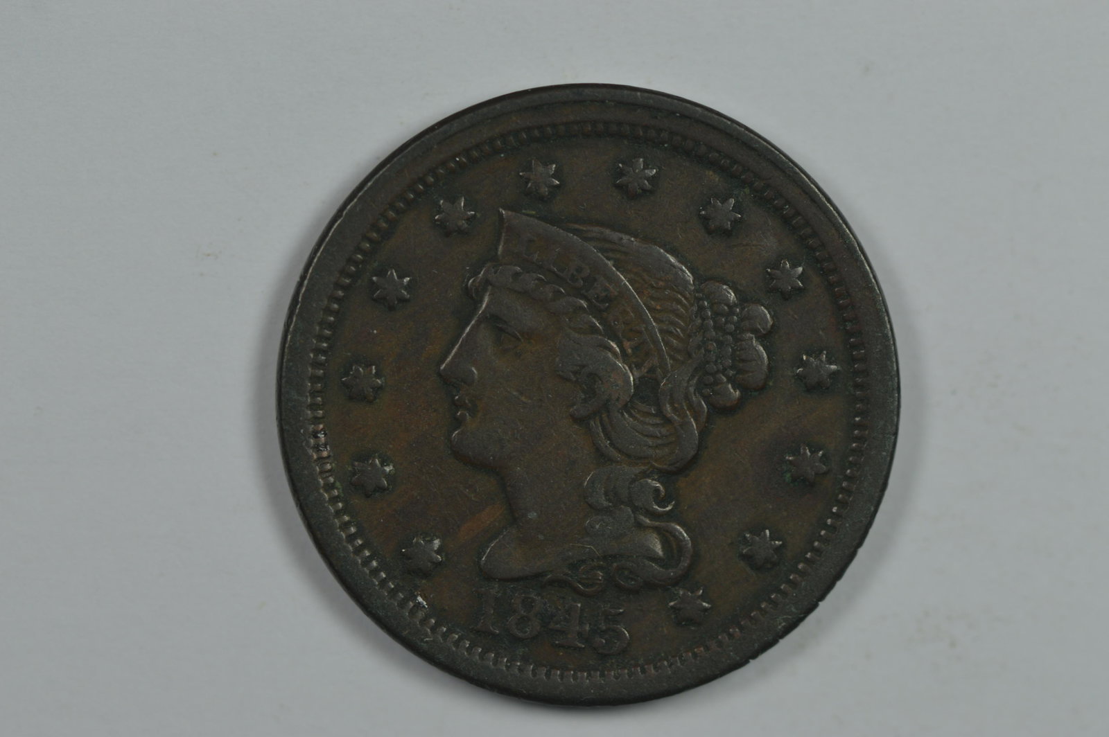 1c 1845 F/VF. This "virgin" coin still retains all of i (1 of 2)