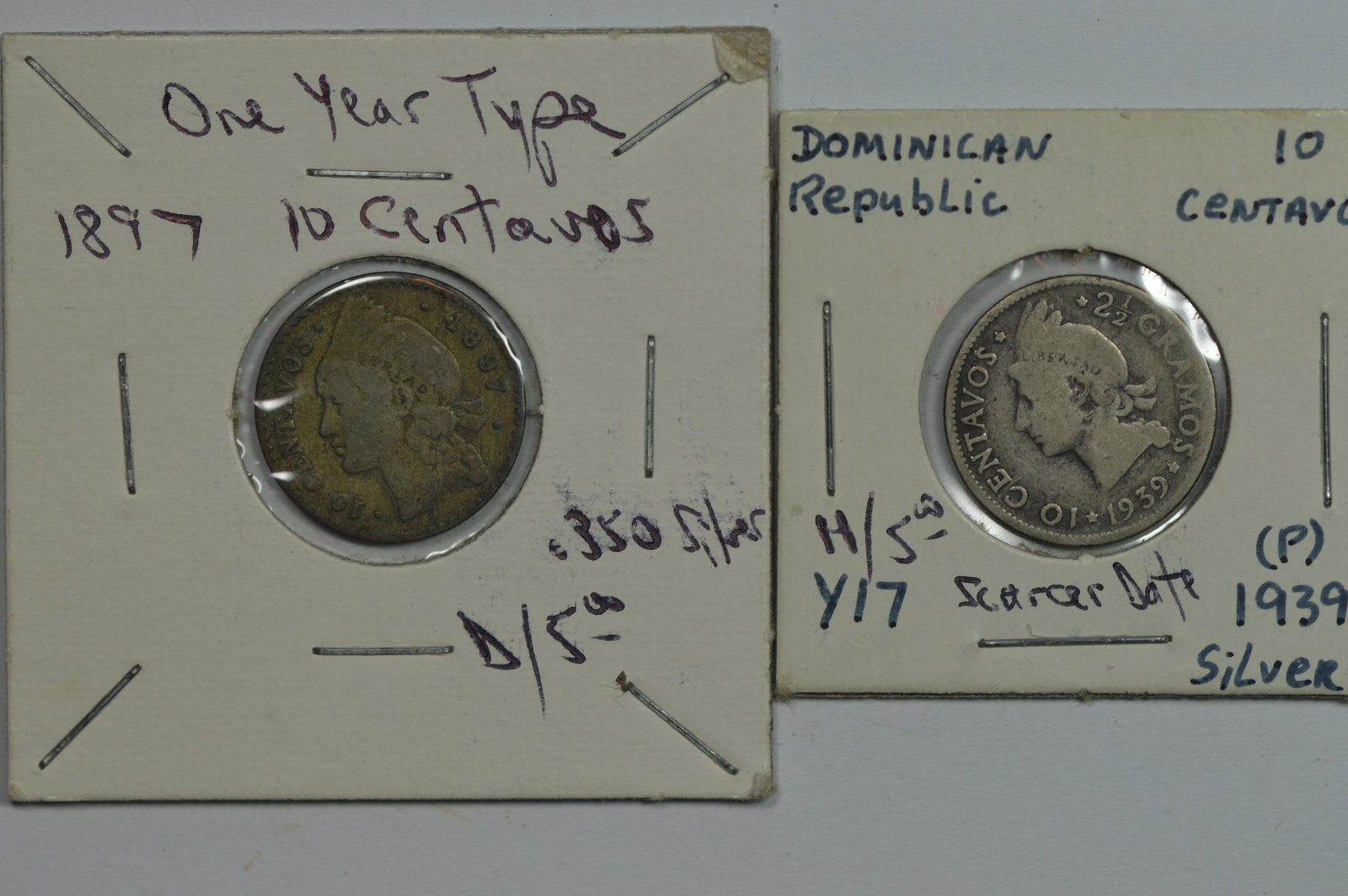 A Dominican Republic Better Silver 10 Centavo Twosome: (1 of 2)