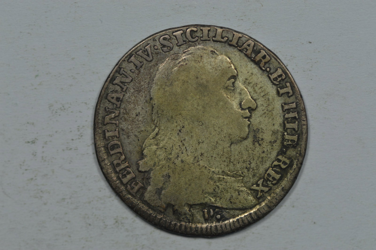 Italian States, Naples. 1792-P//AP-M Silver 20 Grana (K: Italian States, Naples. 1792-P//AP-M Silver 20 Grana (KM-210, .1227 oz ASW). An honest, wholly natural VG/Fine. The reverse is easily Fine or better; the obverse a bit weaker at the center. Scarce wit