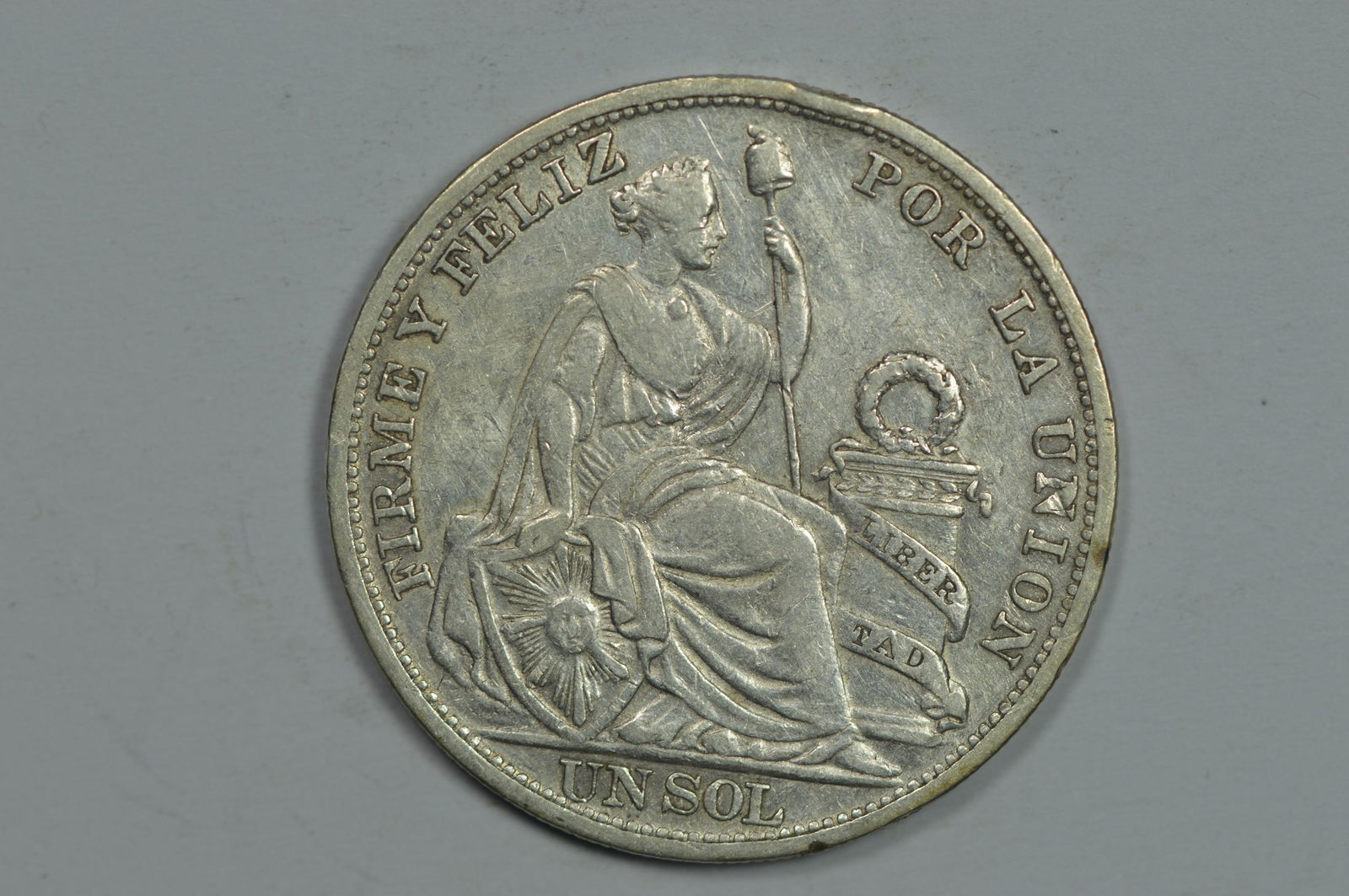 Peru 1894-TF Silver Sol (KM-196.26, .7234 oz ASW). Deta (1 of 2)