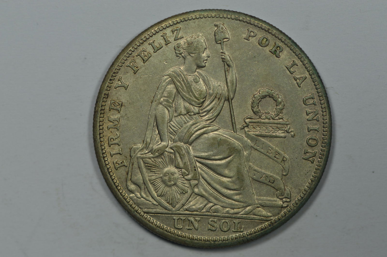 Peru 1926 Silver Sol (KM-218.1, .4019 oz ASW). A crown- (1 of 2)