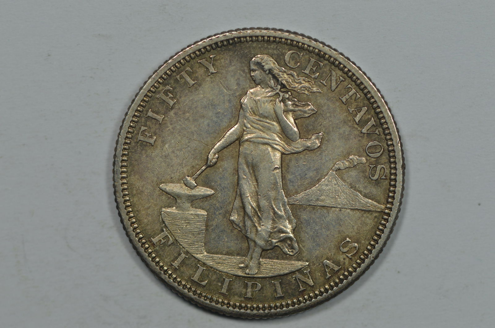 Philippines- U.S. Administration. 1904-S Silver 50 Cent (1 of 2)