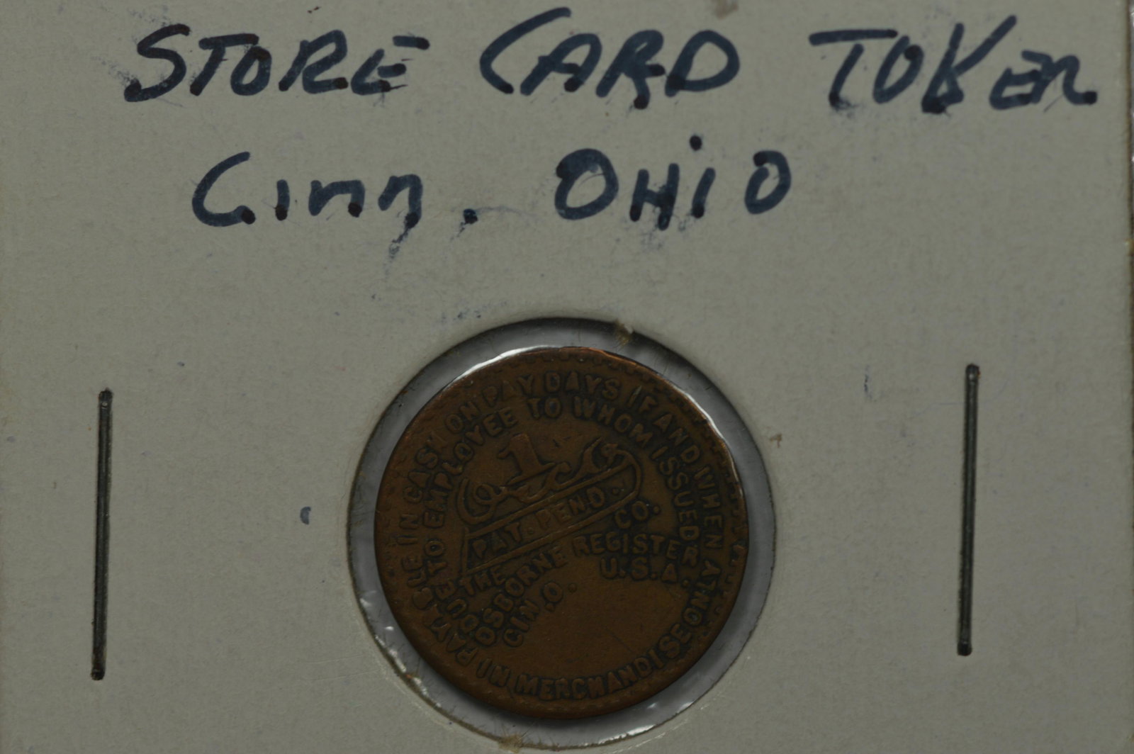 U.S. Mercantile Token (circa early 1900's). Dull Mercan: U.S. Mercantile Token (circa early 1900's). Dull Mercantile Company (Acosta, PA). VF+ with some scattered ancient tiny marks from its years in commerce.