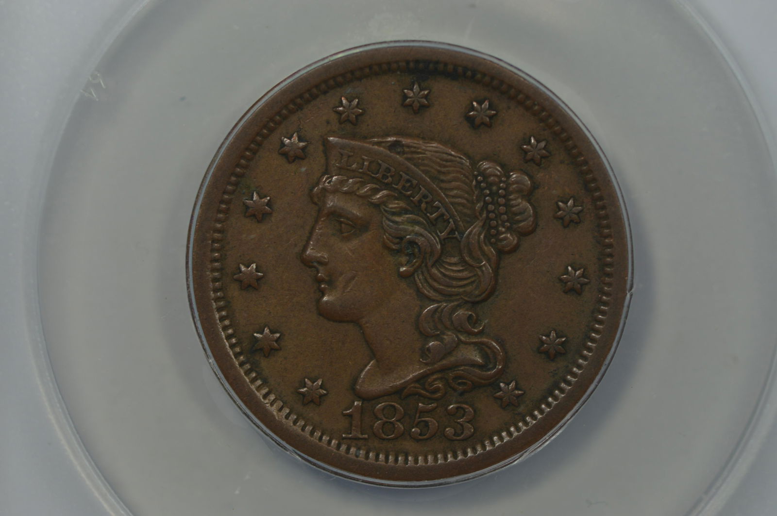 1c 1853 ANACS EF45. Sharp design elements and natural m (1 of 2)