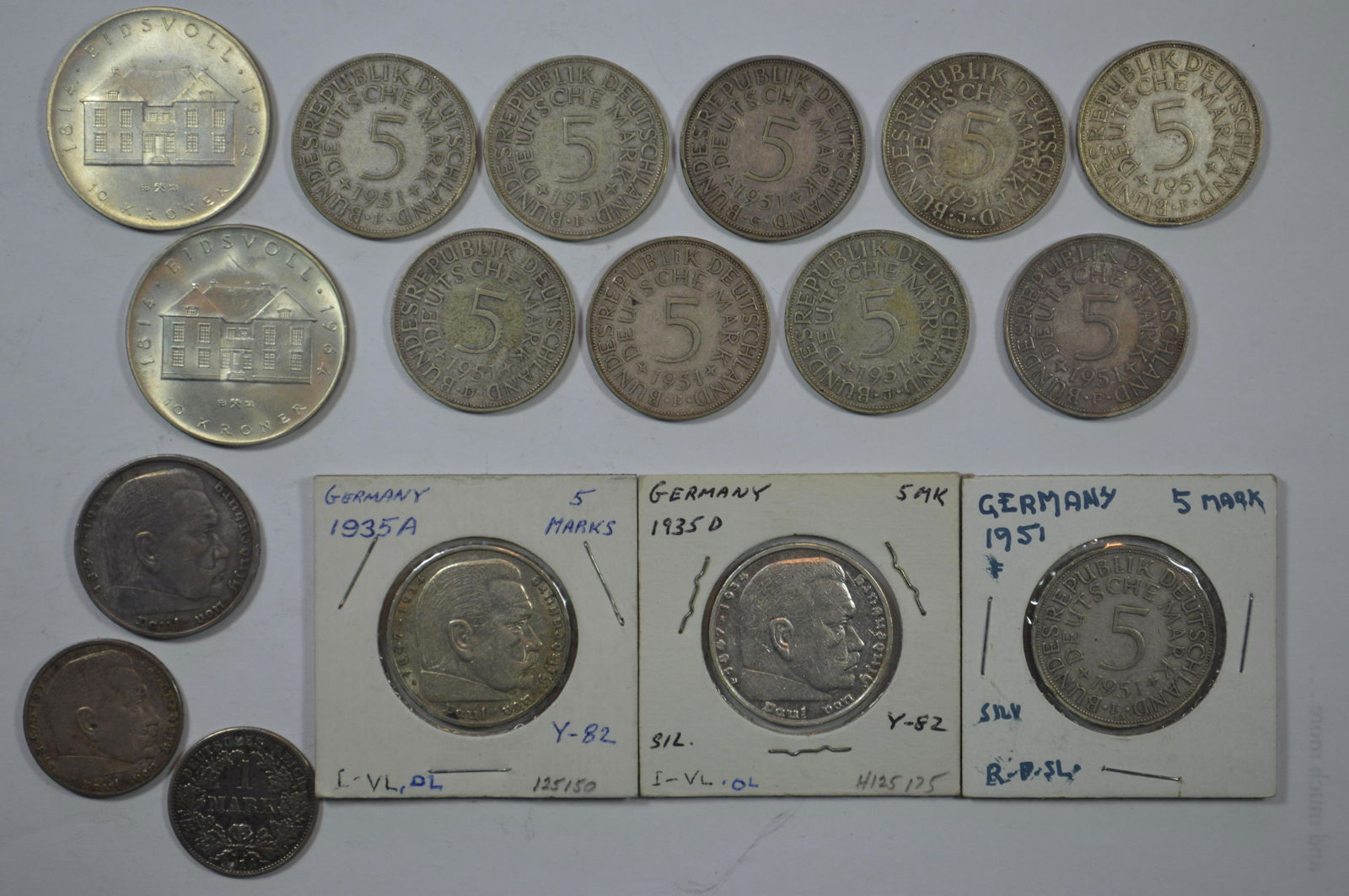 Assorted Mostly German Silver Coinage (1 of 2)