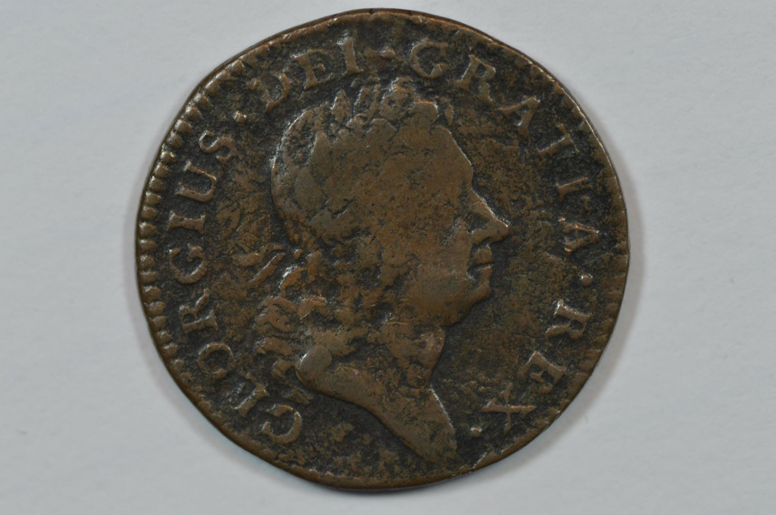 U.S. Colonial Coin. 1724 Woods Hibernia Halfpenny. (1 of 2)