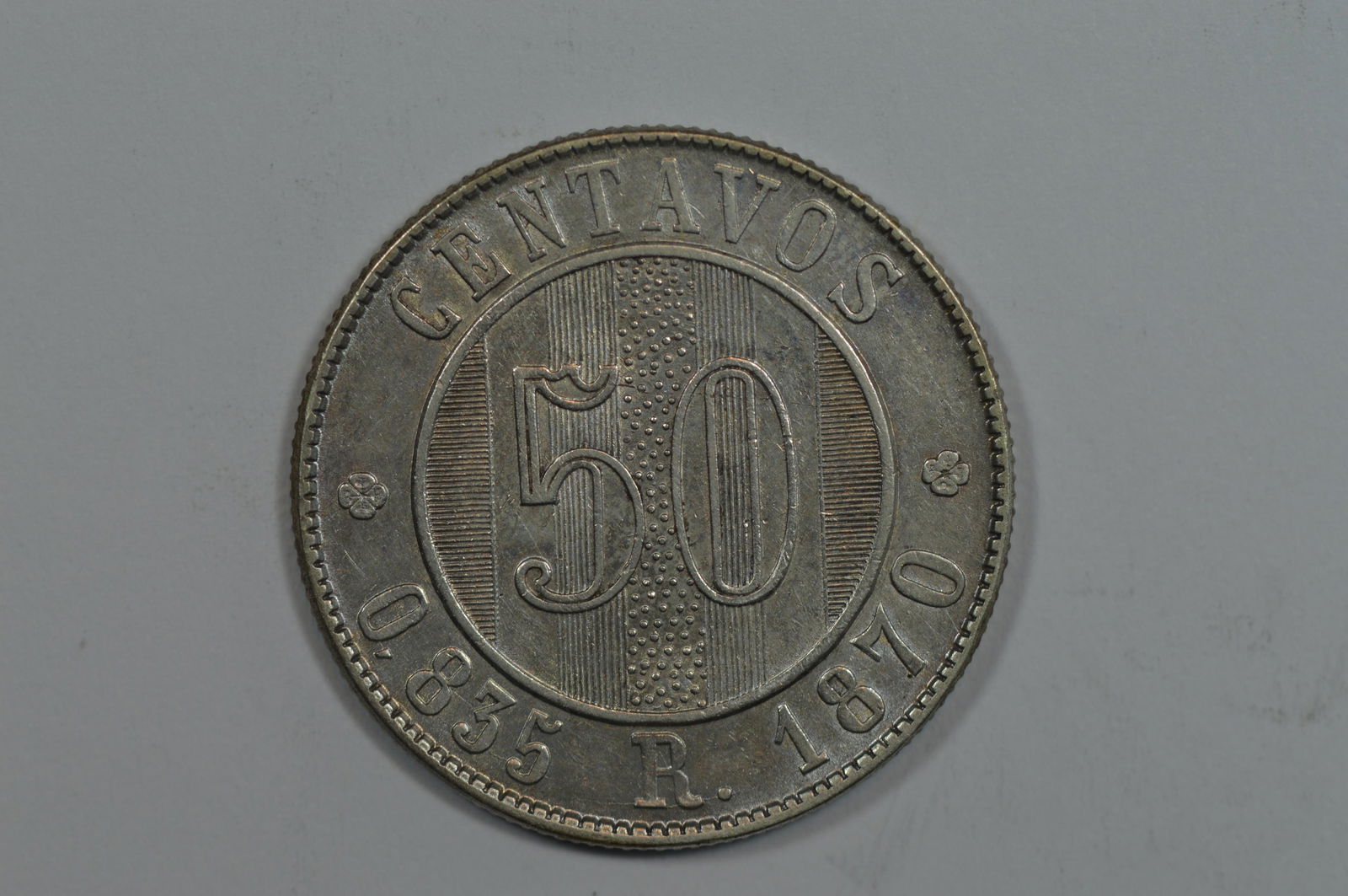 Guatemala 1870 R Silver 50 Centavos (1 of 2)