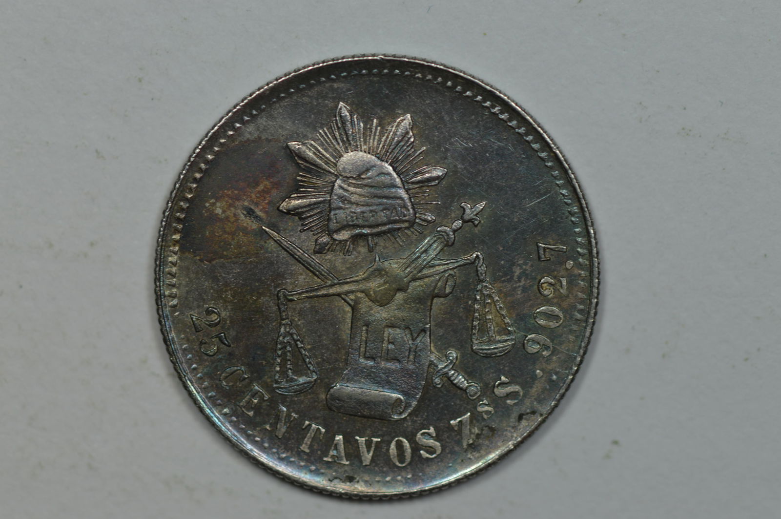 Mexico 1886 Zs S Silver 25 Centavos (KM-406.9, .1965 oz ASW). (1 of 2)