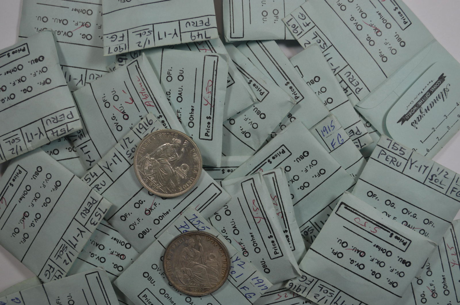 Hoard of Early 20th Century Peru Silver 1/2 Sols (1 of 2)