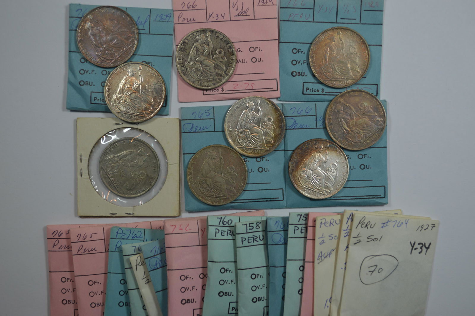 Mixed Date Peru Silver 1/2 Sols (1 of 2)