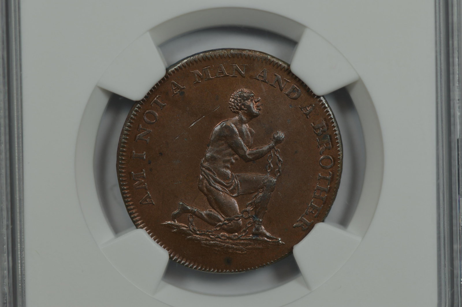 (1790's) Anti-Slavery Political Conder Token. Great Britain, Middlesex Halfpenny (D&H-1037) (1 of 2)
