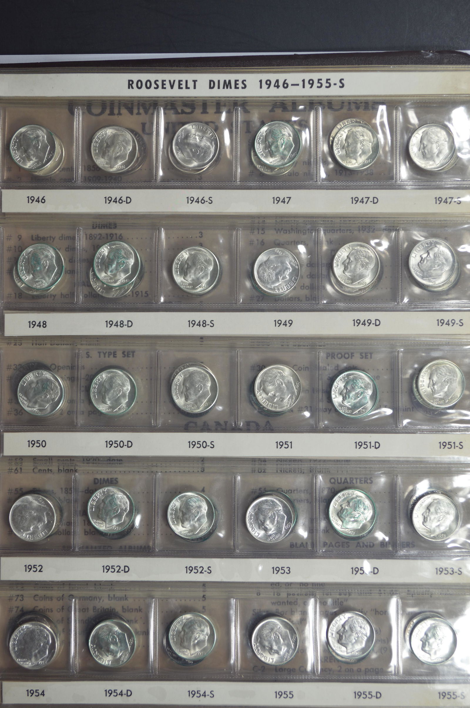 A Complete Mint State Roosevelt Dime Set (1946-1979) (1 of 2)