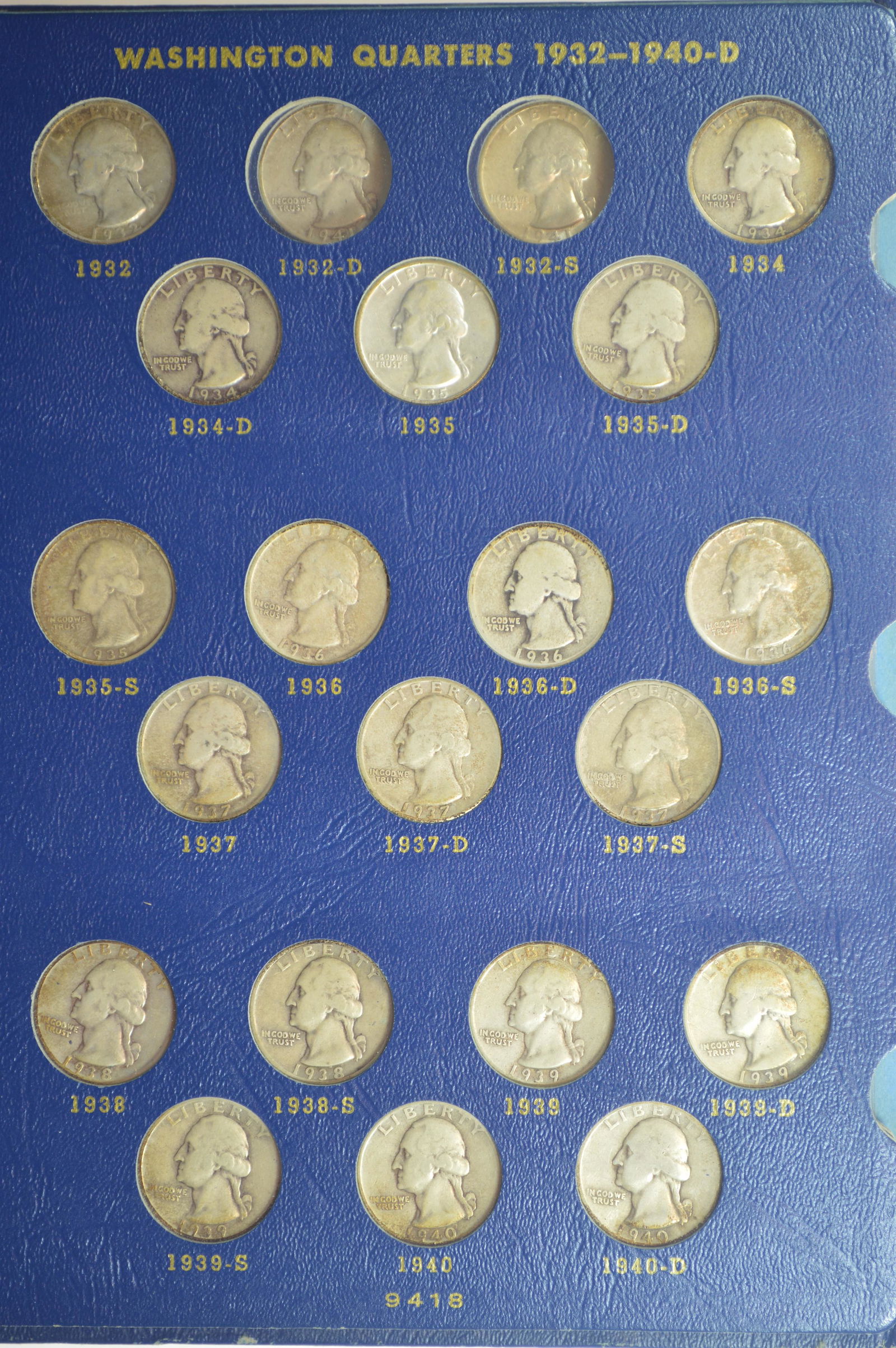 A Virtually Complete Washington Quarter Set (1932-1964) plus five additional earlier silver quarters (1 of 2)