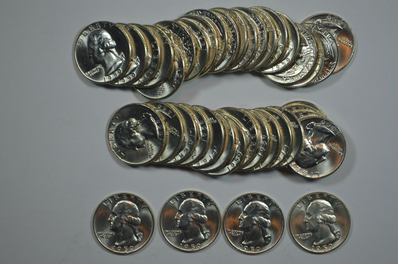 An Entirely Fresh Original Roll of 1959-D Quarters. (1 of 1)