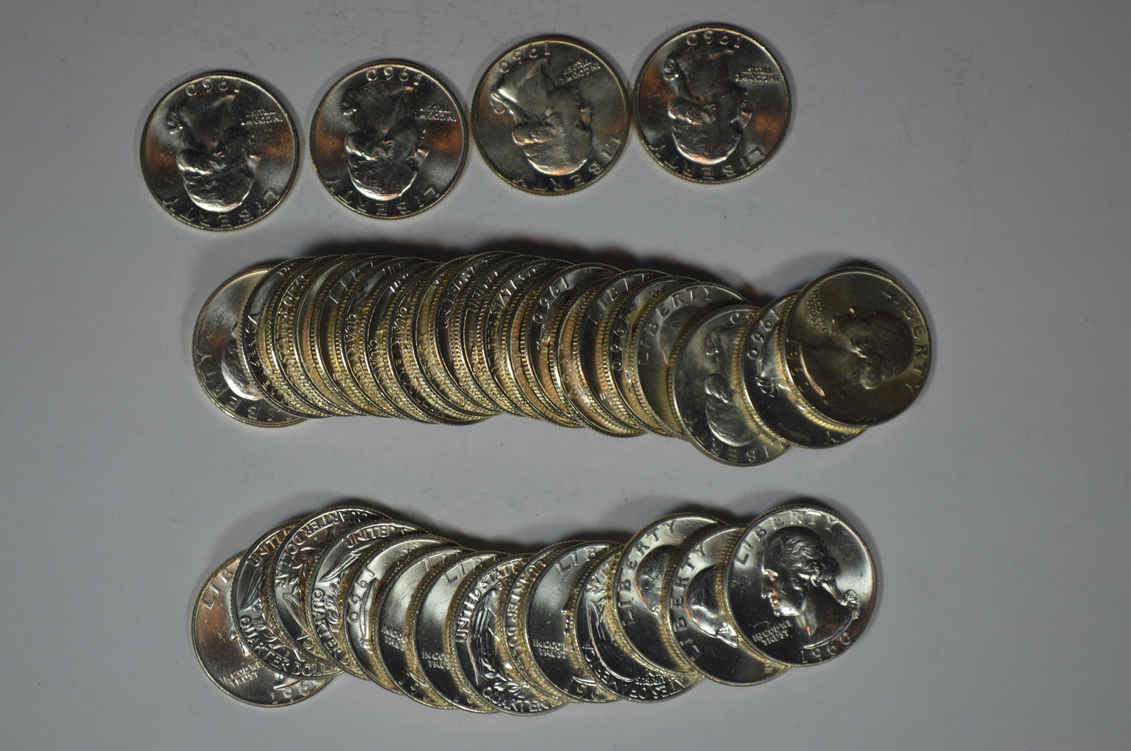 Entirely Fresh Original Roll of 1960-D Quarters. (1 of 1)