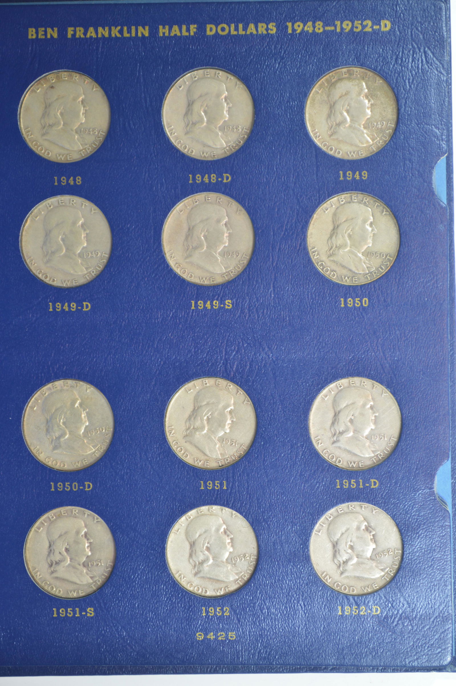 A Complete Circulated Set of Franklin Half Dollars (1948-1963) (1 of 2)