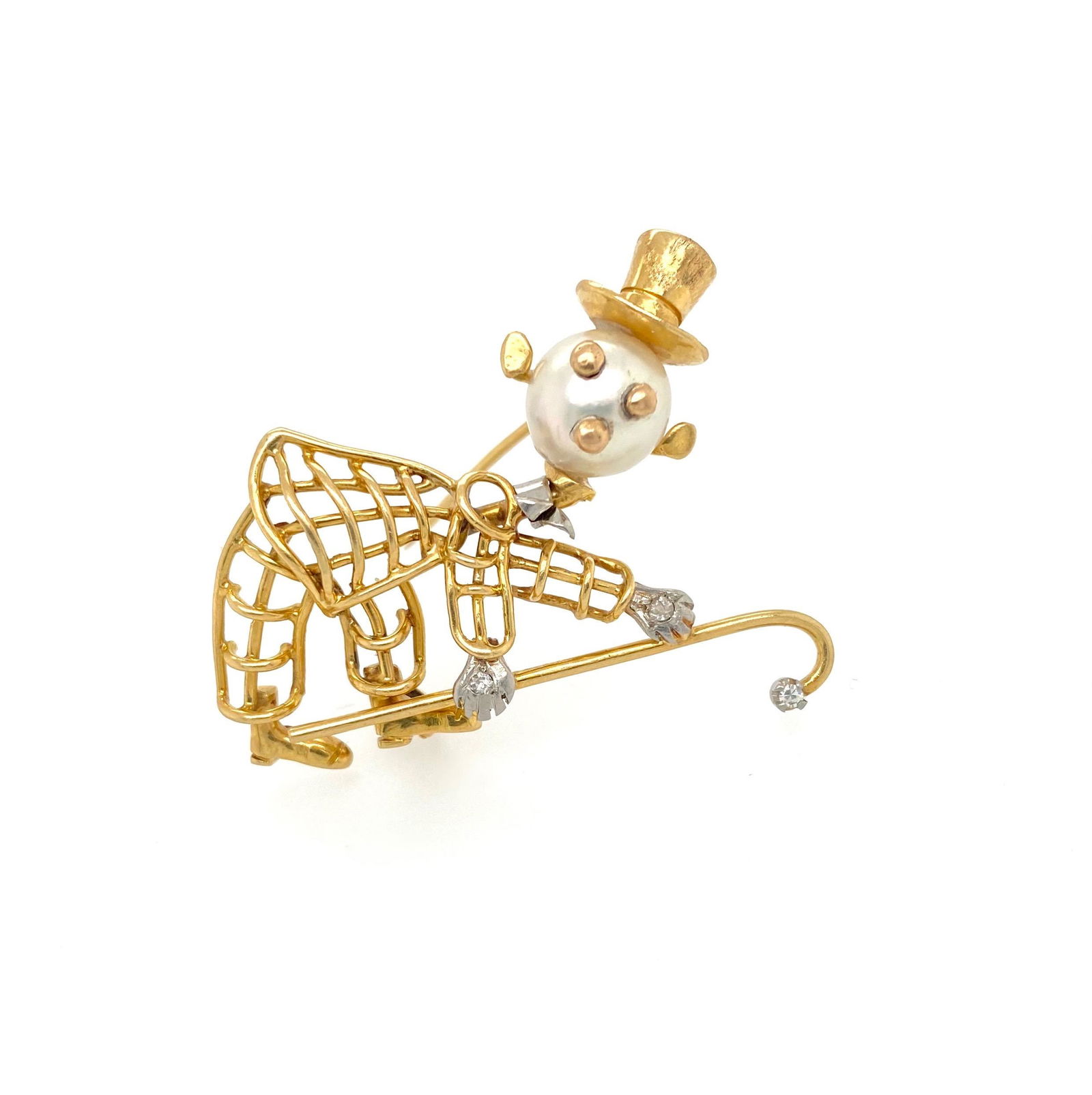 18k Pearl and Diamond Brooch (1 of 2)