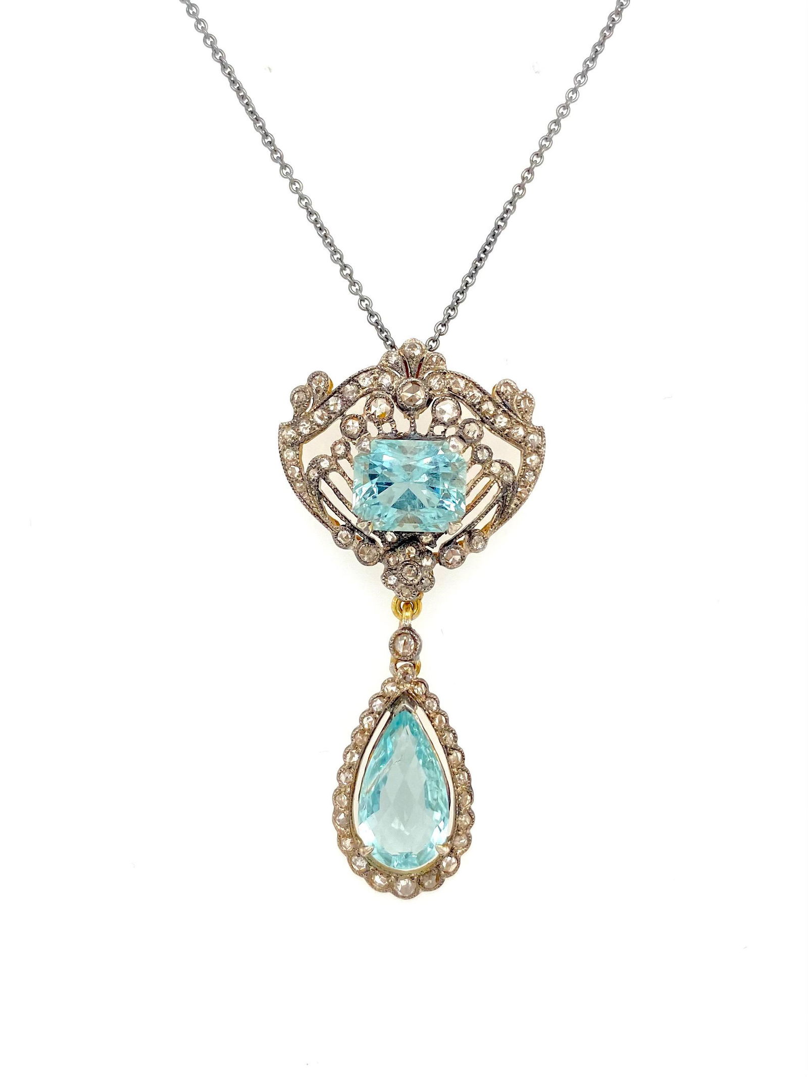 Aquamarine and Diamond Pendant (1 of 1)