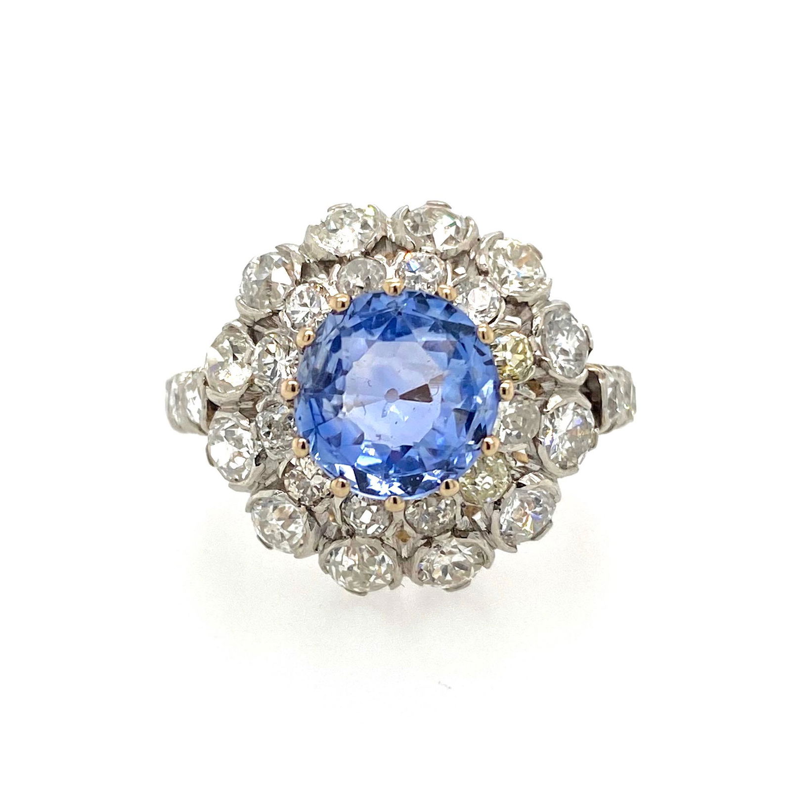 Victorian Platinum Sapphire and Diamond Ring (1 of 4)