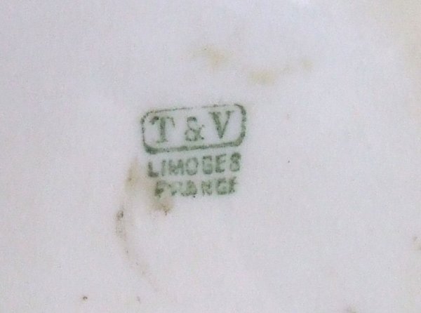 T and V Limoge 22 inch handpainted vase with rose d - 3