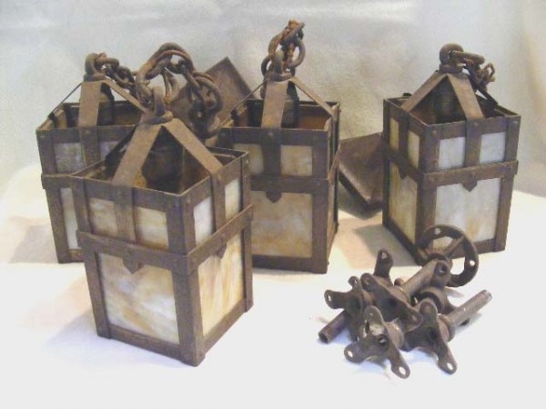 lot of 4 arts and crafts sconces