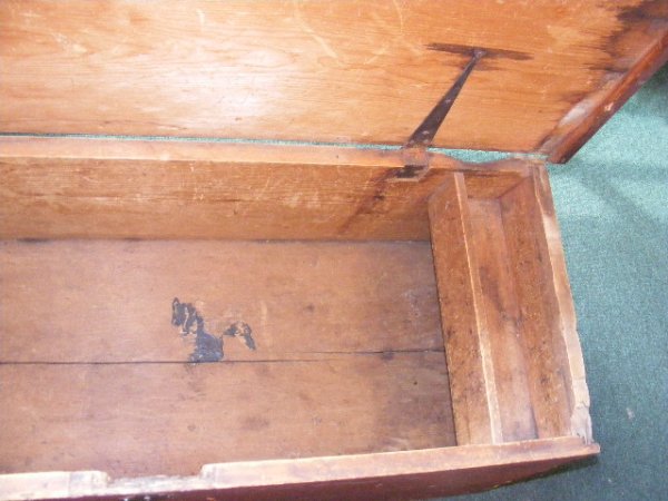 6 drawer red painted blanket chest - 3