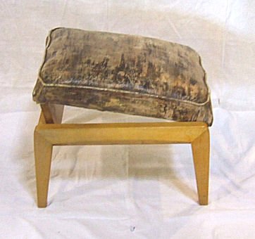 Modern design footstool, leather upholstery, adjus: Modern design footstool, leather upholstery, adjustable, 16" W.,14" H, 19" L.