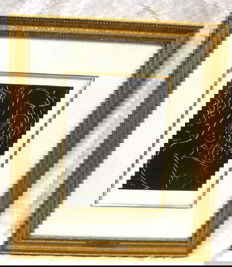 Henry Matisse linoleum cut "Nude With Bracelet" 8.: Henry Matisse linoleum cut "Nude With Bracelet" 8.5" X 11.5", marked with impressed seal, 17.5" X 20.5" overall