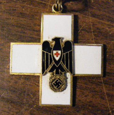 German WW II medal, black and white enamel, marked: German WW II medal, black and white enamel, marked "CHR. BAUER WELZHEIM", 2"