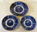 64: 3 Nonpareil pattern flow blue plates, no chips or c