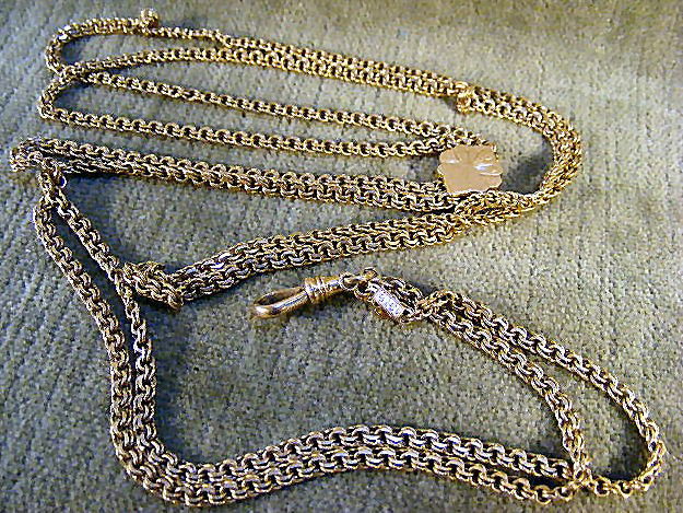 14k gold slide chain, marked 14k & dated 1918. 24": 14k gold slide chain, marked 14k & dated 1918. 24" long. 32.8 grams.