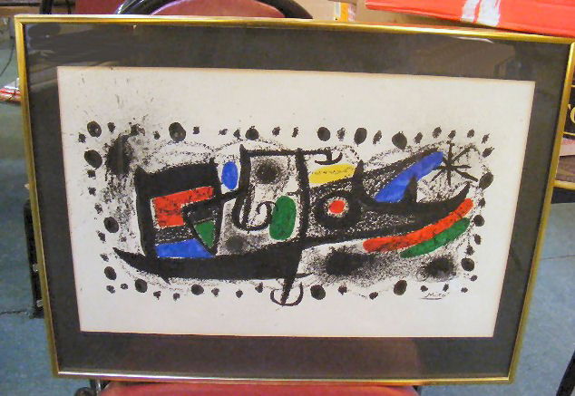 Joan Miro lithograph "Star Scene", 21" X 13": Joan Miro lithograph "Star Scene", 21" X 13"