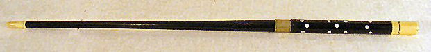 Antique ivory & ebony conductor's baton with mothe: Antique ivory & ebony conductor's baton with mother of pearl inlaid dots, excellent condition, 17.5" long