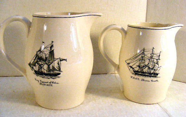 2 Copeland Spode Liverpool style pitchers, 5" & 6": 2 Copeland Spode Liverpool style pitchers, 5" & 6" high, undamaged