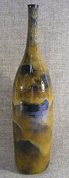 Natzler bottle, cats eye reduction glaze 1956, # : Natzler bottle, cats eye reduction glaze 1956, # H218, 15" high, Item # 48 in Smithsonian exhibit Form & Fire