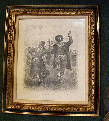 Large print "Handkerchief Dance" 79/100 artist sig: Large print "Handkerchief Dance" 79/100 artist signed, image measures 24"X 20"