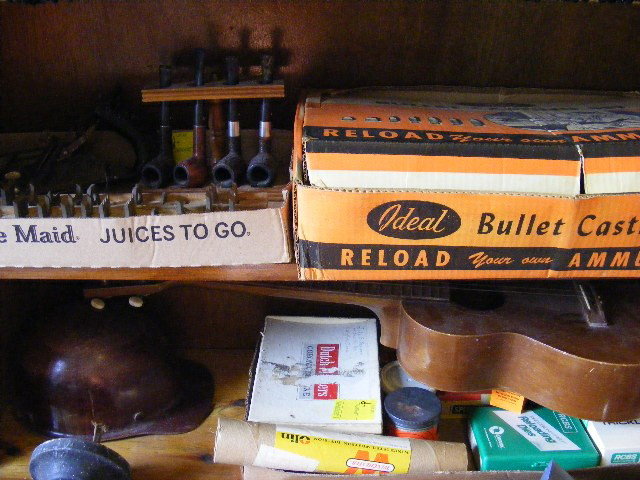 Bullet casting, reloading supplies, helmet, Stanl: Bullet casting, reloading supplies, helmet, Stanley 78 plane with blades, etc.