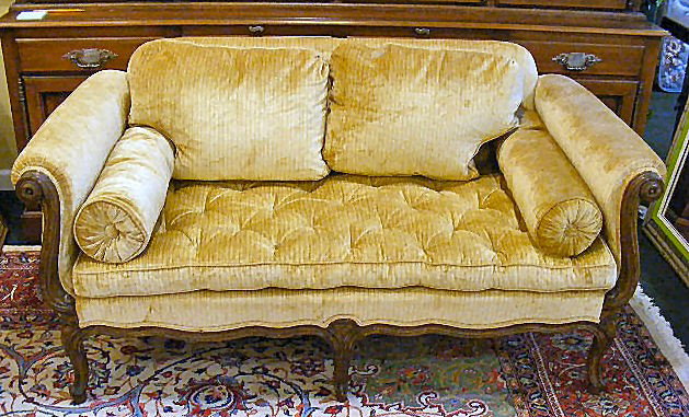 French style loveseat, Paine Furniture Co., Bosto: French style loveseat, Paine Furniture Co., Boston, 56" long, 29" high, 30" deep