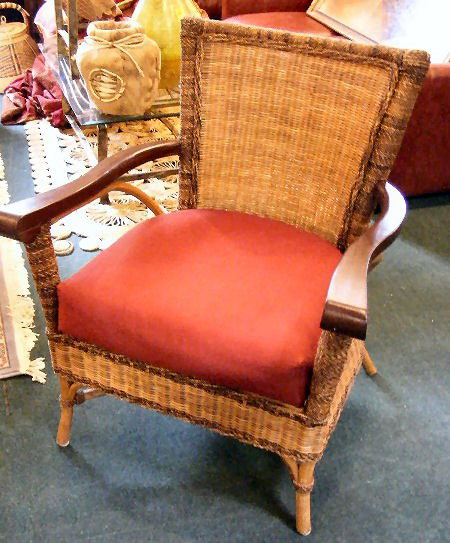 Sea grass, wicker & rattan arm chair, 31" wide, 29: Sea grass, wicker & rattan arm chair, 31" wide, 29" deep