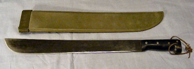 USMC machete w/ case, 1945. Sharpened. 23.75" ove: USMC machete w/ case, 1945. Sharpened. 23.75" overall length.
